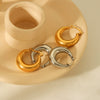 Wholesale Titanium Steel Geometric Hollow Earrings For Ladies With Gold Plated Electroplating