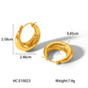 Wholesale Titanium Steel Geometric Hollow Earrings For Ladies With Gold Plated Electroplating