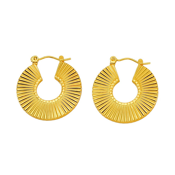 Wholesale Titanium Steel Geometric Hollow Electroplated Women's Earrings