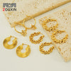 Wholesale Titanium Steel Geometric Hollow Electroplated Women's Earrings