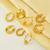 Wholesale Titanium Steel Geometric Hollow Electroplated Women's Earrings