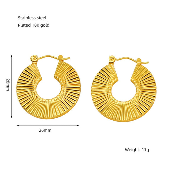 Wholesale Titanium Steel Geometric Hollow Electroplated Women's Earrings
