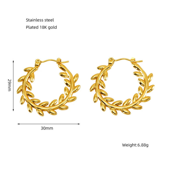 Wholesale Titanium Steel Geometric Hollow Electroplated Women's Earrings
