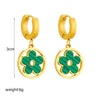 Wholesale Titanium Steel Geometric Hollow Flower Earrings With Electroplating For Women Simple Retro Style