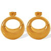 Wholesale 316L Stainless Steel Geometric Hollow Oshaped Earrings Fashion Retro Electroplated Jewelry For Women