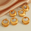 Wholesale 316L Stainless Steel Geometric Hollow Oshaped Earrings Fashion Retro Electroplated Jewelry For Women
