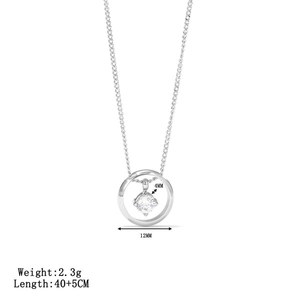 Wholesale Titanium Steel Geometric Hollow Pendant Electroplated Clavicle Necklace For Women