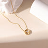 Wholesale Titanium Steel Geometric Hollow Pendant Electroplated Clavicle Necklace For Women