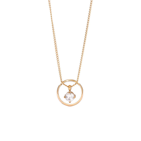 Wholesale Titanium Steel Geometric Hollow Pendant Electroplated Clavicle Necklace For Women