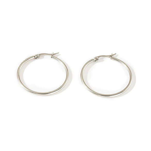 Wholesale Titanium Steel Geometric Hoop Earrings With Electroplating Unisex Highend And Fashionable