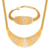 Wholesale 316L Stainless Steel Geometric Inlaid Zircon Fence Wide Allmatch Women's Necklace And Bracelet With Electroplating And Twist Chain