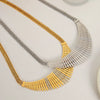 Wholesale 316L Stainless Steel Geometric Inlaid Zircon Fence Wide Allmatch Women's Necklace And Bracelet With Electroplating And Twist Chain