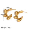 Wholesale Titanium Steel Geometric Irregular Water Drop Earrings With 18K Gold Electroplating For Women