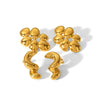 Wholesale Titanium Steel Geometric Irregular Water Drop Earrings With 18K Gold Electroplating For Women