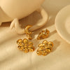 Wholesale Titanium Steel Geometric Irregular Water Drop Earrings With 18K Gold Electroplating For Women