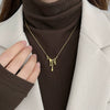 Wholesale Titanium Steel Geometric Irregular Water Drop Pendant Necklace For Women Niche Style 18K Gold Plated