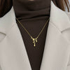 Wholesale Titanium Steel Geometric Irregular Water Drop Pendant Necklace For Women Niche Style 18K Gold Plated