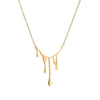 Wholesale Titanium Steel Geometric Irregular Water Drop Pendant Necklace For Women Niche Style 18K Gold Plated