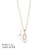 Wholesale Titanium Steel Geometric Letter Pendant Necklace With Micro Inlaid Zircon Electroplating For Women