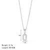 Wholesale Titanium Steel Geometric Letter Pendant Necklace With Micro Inlaid Zircon Electroplating For Women