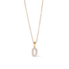 Wholesale Titanium Steel Geometric Letter Pendant Necklace With Micro Inlaid Zircon Electroplating For Women
