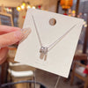 Wholesale Titanium Steel Geometric Light Luxury Necklace With Mixed Gem Inlaid Zircon Pendant And Cross Chain For Women