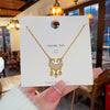 Wholesale Titanium Steel Geometric Light Luxury Necklace With Mixed Gem Inlaid Zircon Pendant And Cross Chain For Women