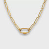 Wholesale Titanium Steel Geometric Light Luxury Style Electroplated Spring Buckle Open Ring Pearl Paper Clip Removable Base O Chain