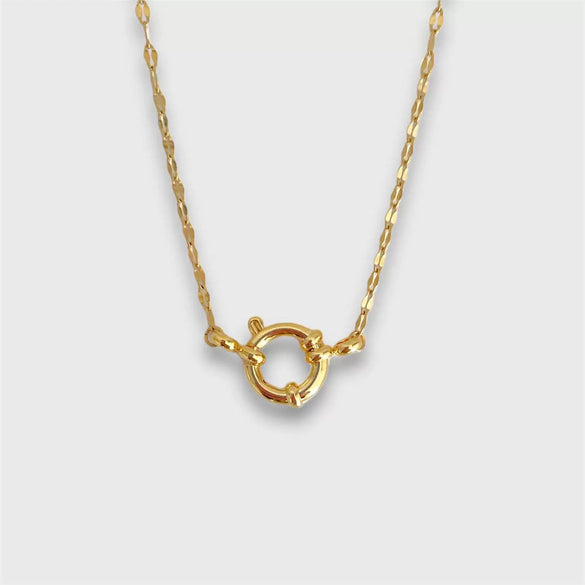 Wholesale Titanium Steel Geometric Light Luxury Style Electroplated Spring Buckle Open Ring Pearl Paper Clip Removable Base O Chain