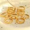 Wholesale 316L Stainless Steel Geometric Line Tail Ring With Electroplating Minimalist Style