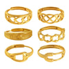 Wholesale 316L Stainless Steel Geometric Line Tail Ring With Electroplating Minimalist Style