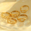 Wholesale 316L Stainless Steel Geometric Line Tail Ring With Electroplating Minimalist Style