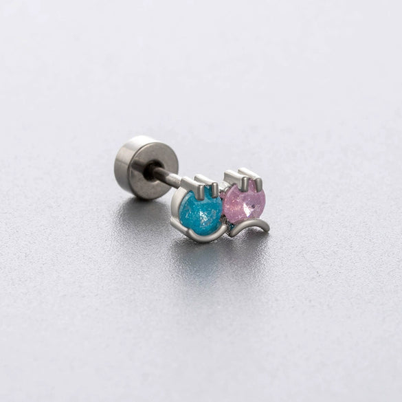 Wholesale Titanium Steel Geometric Little Fresh Style Zirconia Earrings For Women