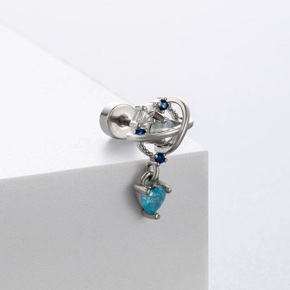 Wholesale Titanium Steel Geometric Little Fresh Style Zirconia Earrings For Women