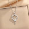 Wholesale Titanium Steel Geometric Lollipop Smiley Electroplated Women's Necklace O Word Chain