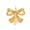 Wholesale Titanium Steel Geometric Love Bow Pendant Necklace Retro Style Electroplated