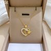 Wholesale Titanium Steel Geometric Love Butterfly Microinlaid Diamond Women's Necklace