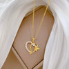 Wholesale Titanium Steel Geometric Love Butterfly Microinlaid Diamond Women's Necklace