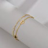 Wholesale Titanium Steel Geometric Love Folded Ladies Electroplated Bracelet Jewelry