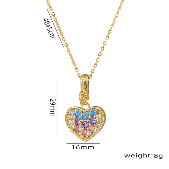 Wholesale Titanium Steel Geometric Love Necklace Pendant O Chain For Women