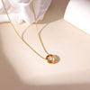 Wholesale Titanium Steel Geometric Love Pendant Necklace For Women With Electroplating Design