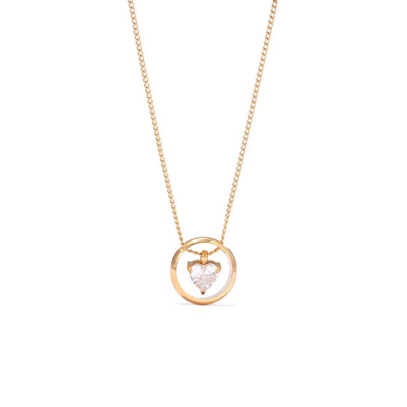 Wholesale Titanium Steel Geometric Love Pendant Necklace For Women With Electroplating Design