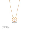 Wholesale Titanium Steel Geometric Love Pendant Necklace For Women With Electroplating Design