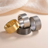 Wholesale Titanium Steel Geometric Matte Old Ring Jewelry With Electroplating