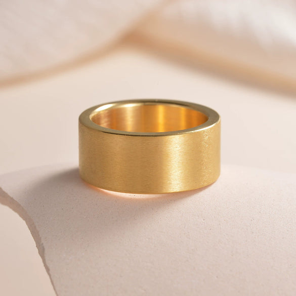 Wholesale Titanium Steel Geometric Matte Old Ring Jewelry With Electroplating