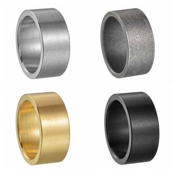Wholesale Titanium Steel Geometric Matte Old Ring Jewelry With Electroplating