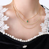 Wholesale Titanium Steel Geometric Micro Inlaid Electroplated Bead Chain Necklace For Women