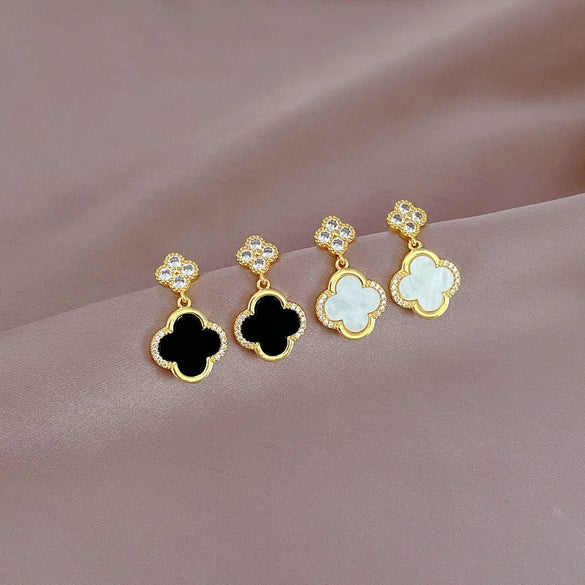 Wholesale Titanium Steel Geometric Micro Inlaid Minimalist Women's Necklace Earrings Set With Electroplating
