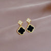 Wholesale Titanium Steel Geometric Micro Inlaid Minimalist Women's Necklace Earrings Set With Electroplating