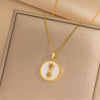 Wholesale Titanium Steel Geometric Microinlaid Zircon Pendant Necklace Electroplated For Women